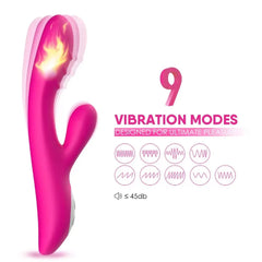 Pembe Isıtmalı Klitoris ve G Spot Uyarıcı Rabbit Vibratör