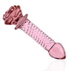 Pembe Kristal Cam Anal Plug Yapay Penis 16 CM