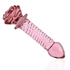 Pembe Kristal Cam Anal Plug Yapay Penis 16 CM