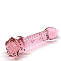 Pembe Kristal Cam Anal Plug Yapay Penis 16 CM