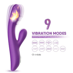 PRIME TOYS Spark Isıtmalı Klitoris ve G Spot Uyarıcı 2 in 1 Rabbit Vibratör - Mor