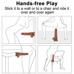 Gerçekçi Dildo 19,5 CM Güçlü Vakum Tabanlı Realistik Penis