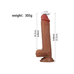 Gerçekçi Esmer Dildo 21,5 CM Realistik Doku & Vantuz / Harness Uyumluluğu