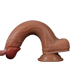 Gerçekçi Esmer Dildo 21,5 CM Realistik Doku & Vantuz / Harness Uyumluluğu