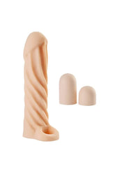 Realistik Penis Uzatıcı Ayarlanabilir Boğumlu Kıvrımlı Realistik Penis Kılıf Seti