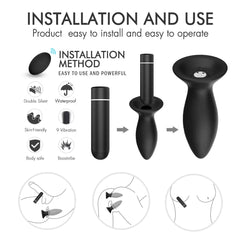 ROAR RCT Kablosuz Kumandalı Vantuzlu Titreşimli Anal Plug Set