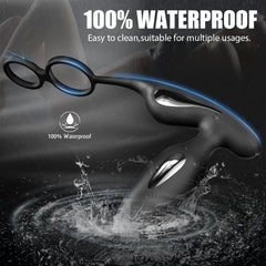 Şarjlı Kumandalı Testis ve Penis Halkalı Penis Elektrikli Uyarıcı Titreşimli Prostat Milking Vibratör