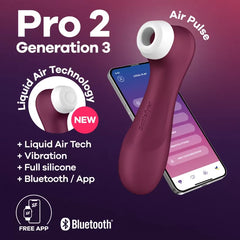 Satisfyer Pro 2 Generation 3 Connect App Telefon Uyumlu Sıvı Hava Teknolojili Meme Ucu ve Klitoris Emiş Vibratörü