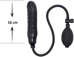 Aşk Fantazi Şişebilen Pompalı Damarlı Anal Plug Siyah