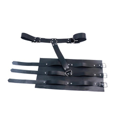 Siyah Deri Kol & El Bağlama Harness Seti – Ayarlı BDSM Bondage Aksesuar