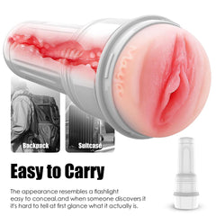 Ultra Gerçekçi Yumuşak Fleslight Doku Fener Tipi Kolay Saklanabilen Cup Mastürbatör