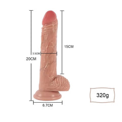 Usb Şarjlı 20 Cm İleri Geri Rotasyonlu Ultra Yumuşak Dokulu Realistik Penis