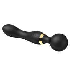 Siyah 360° Açılı Magic Wand Massager Çok Sessiz Masaj Orgazm Aleti 20 Fonksiyonlu Teknolojik Vibratör