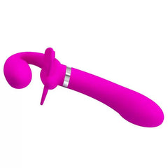 Şarjlı Strapless Strapon Titreşimli Dildo G Nokta Klitoris Uyarıcı Giyilebilir Çift Vibratörü