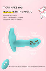 VISION Kablosuz Kumandalı Klitoris ve G-Spot Uyarıcı Külot İçi Giyilebilir 2 in 1 Vibratör - Mavi