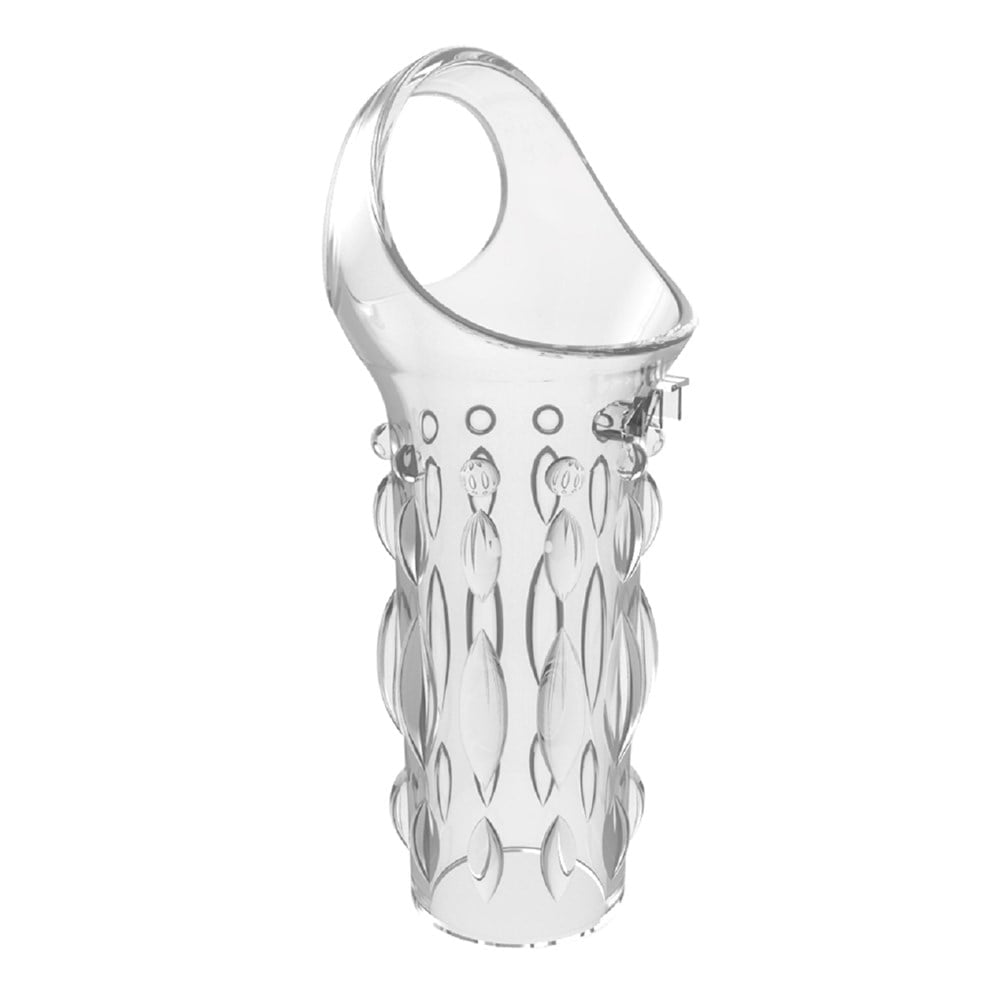 12 CM Silikon Şeffaf Tırtıklı Penis Kılıfı