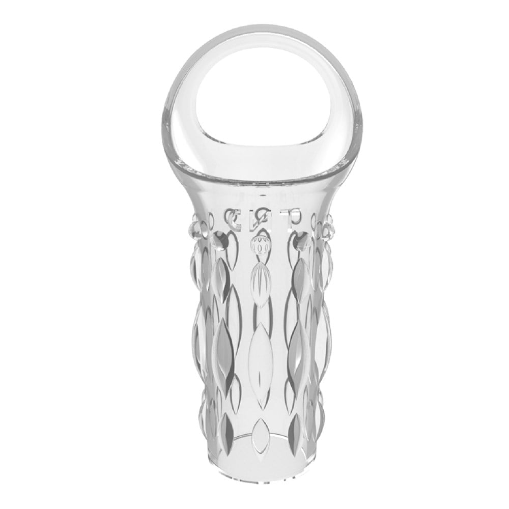 12 CM Silikon Şeffaf Tırtıklı Penis Kılıfı
