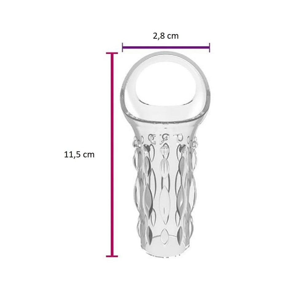 12 CM Silikon Şeffaf Tırtıklı Penis Kılıfı