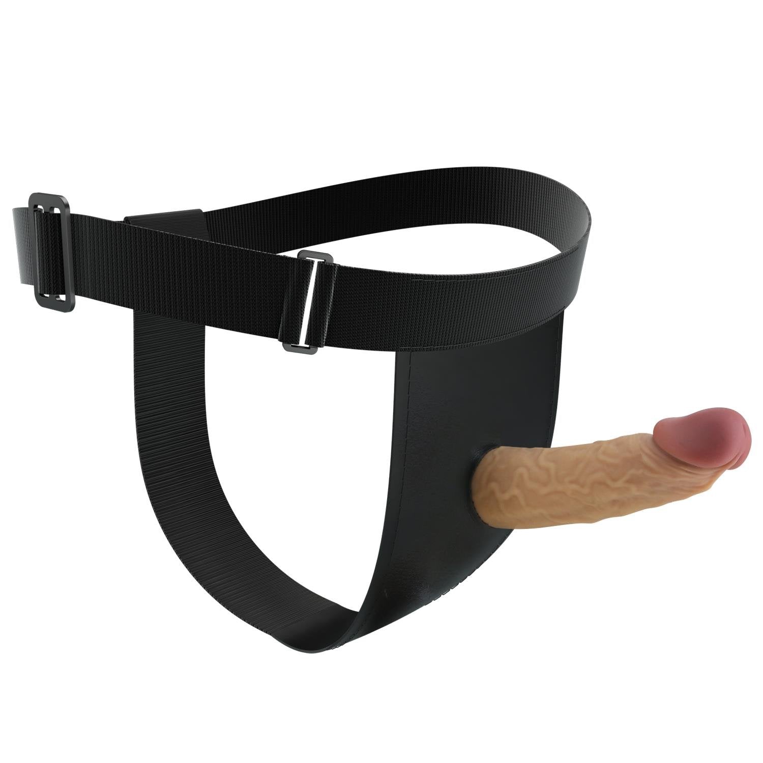 17,5 CM Belden Bağlamalı Süper Yumuşak Dokulu İçi Boş 7 cm Dolgulu Strapon Penis