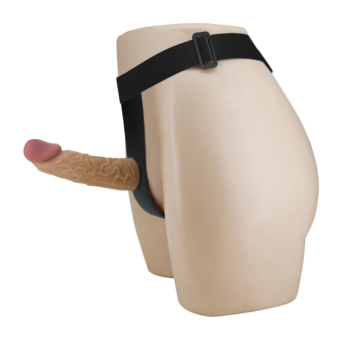 17,5 CM Belden Bağlamalı Süper Yumuşak Dokulu İçi Boş 7 cm Dolgulu Strapon Penis