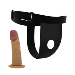 17,5 CM Belden Bağlamalı Süper Yumuşak Dokulu İçi Boş 7 cm Dolgulu Strapon Penis