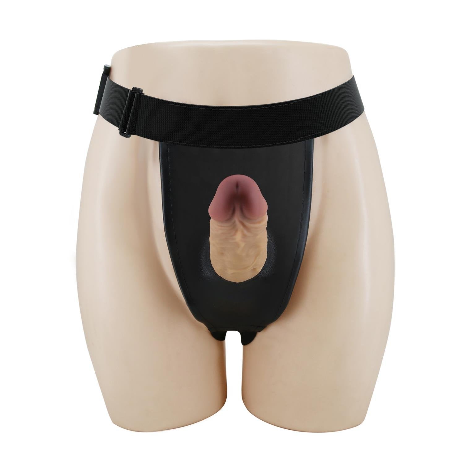 17,5 CM Belden Bağlamalı Süper Yumuşak Dokulu İçi Boş 7 cm Dolgulu Strapon Penis