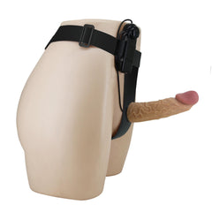 17,5 CM Titreşimli Belden Bağlamalı Süper Yumuşak Dokulu İçi Boş 7 cm Dolgulu Strapon Penis