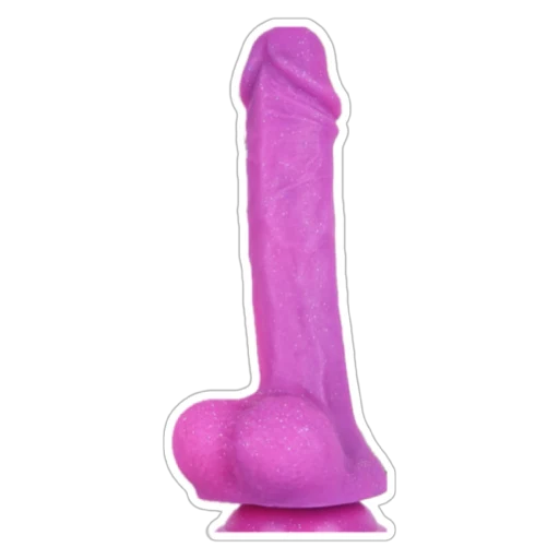21 CM Parlak Simli Ultra Yumuşak Pembe Realistik Yapay Penis Dildo