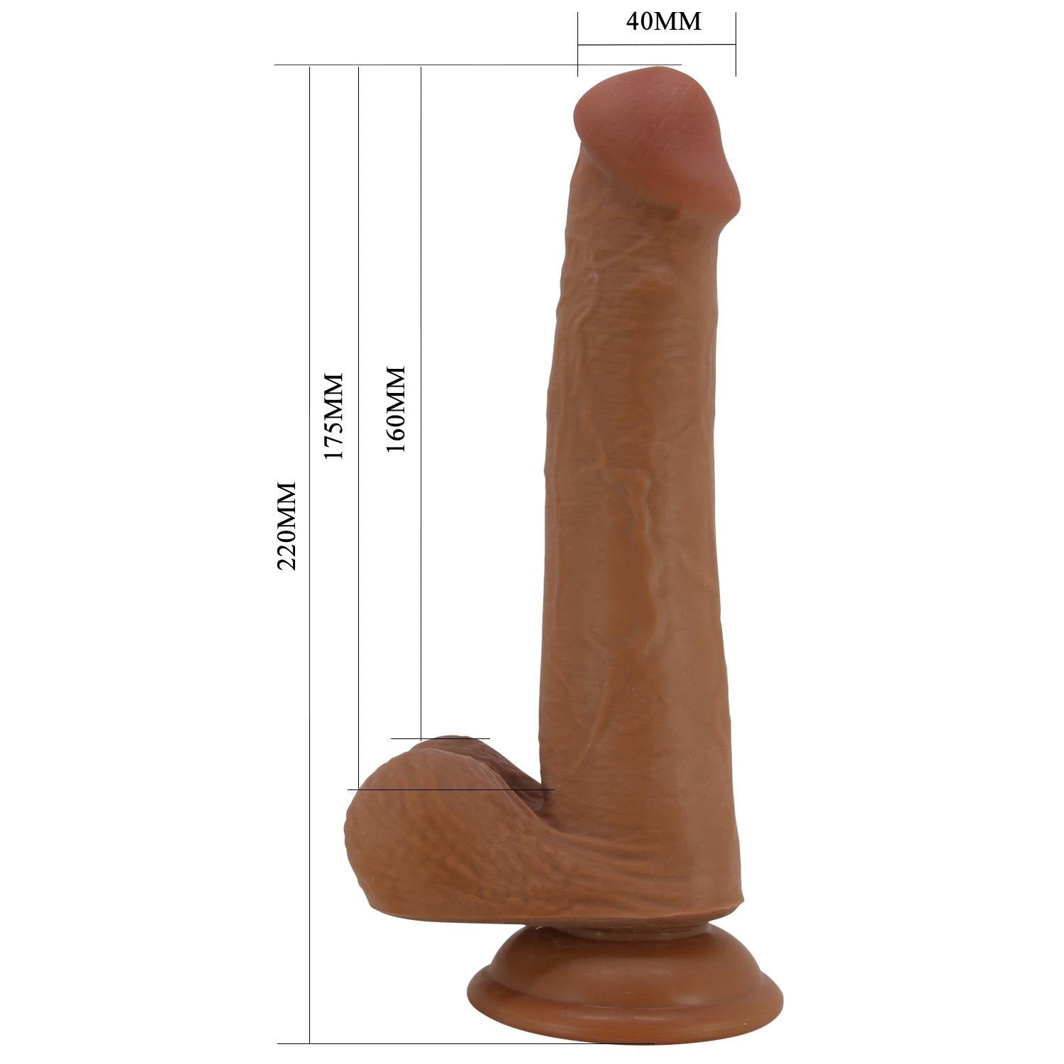 Sliding Skin Series 22 CM Yeni Nesil Çift Katmanlı Kayar Deri Özellikli Realistik Vantuzlu Dildo Penis
