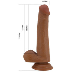 Sliding Skin Series 22 CM Yeni Nesil Çift Katmanlı Kayar Deri Özellikli Realistik Vantuzlu Dildo Penis