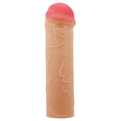 Extended Series Premium Dokulu 2,5 CM Dolgulu Ten Rengi Silikon Penis Kılıfı Nile