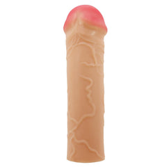 Extended Series Premium Dokulu 2,5 CM Dolgulu Ten Rengi Silikon Penis Kılıfı Nile