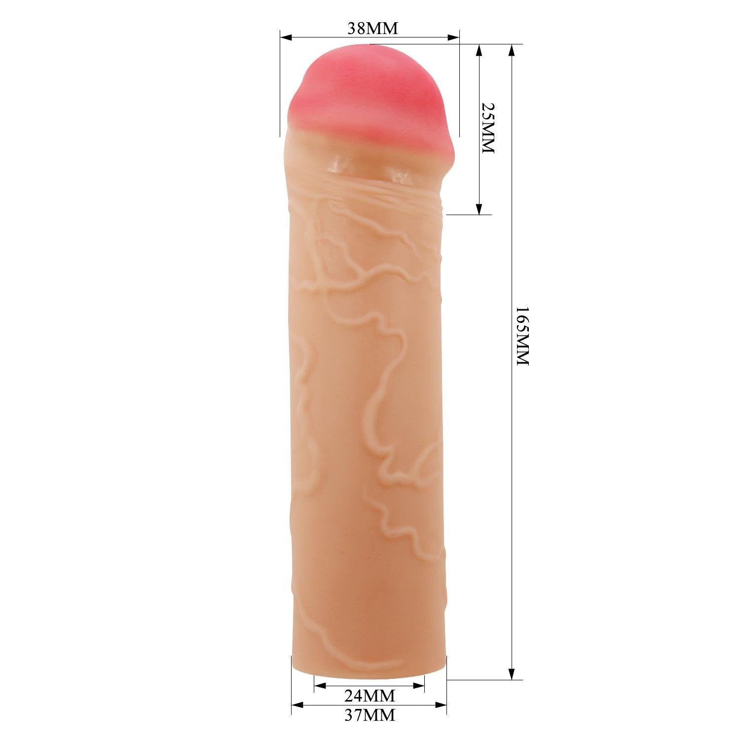 Extended Series Premium Dokulu 2,5 CM Dolgulu Ten Rengi Silikon Penis Kılıfı Nile