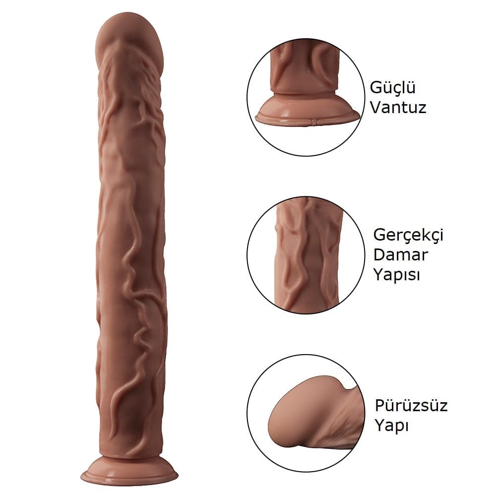 35 CM Gerçekçi Damarlı Uzun Ve Kalın Dildo Penis
