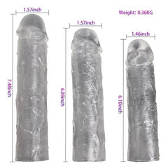 3&amp;#39;lü Uzatmalı Dolgulu Şeffaf Penis Kılıfı Set