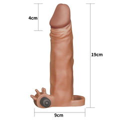 Pleasure X-Tender 4 CM Dolgulu Gerçekçi Et Dokulu Klitoris Uyarıcı Titreşimli Melez Penis Kılıfı