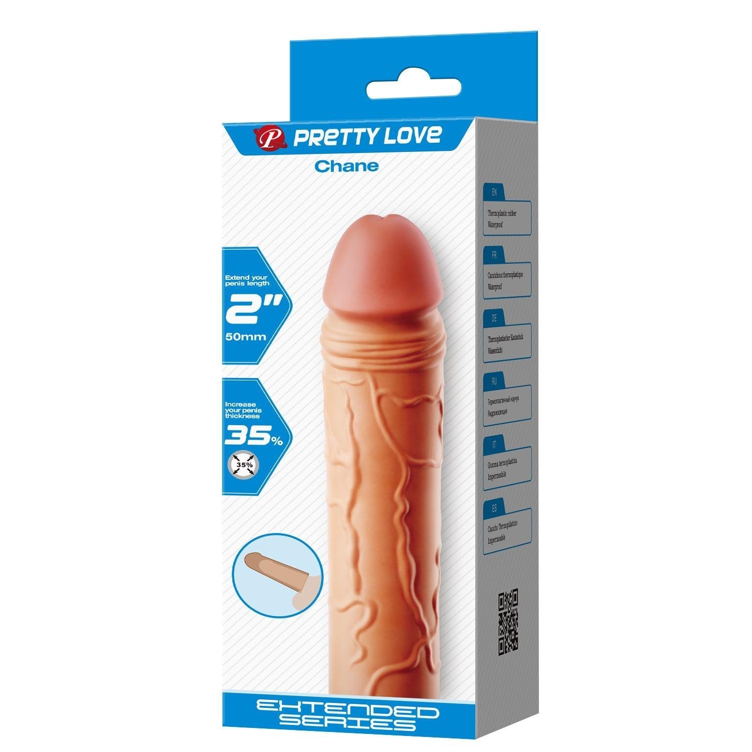 Extended Series Premium Dokulu 5 CM Dolgulu Ten Rengi Silikon Penis Kılıfı Chane