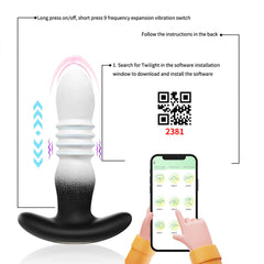 Telefon Kontrollü İleri Geri Hareketli Siyah Beyaz Özel Renkli Lüx Anal Vibratör