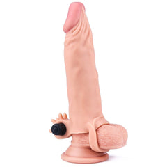 Pleasure X-Tender 5 CM Dolgulu Gerçekçi Et Dokulu Klitoris Uyarıcı Titreşimli Penis Kılıfı