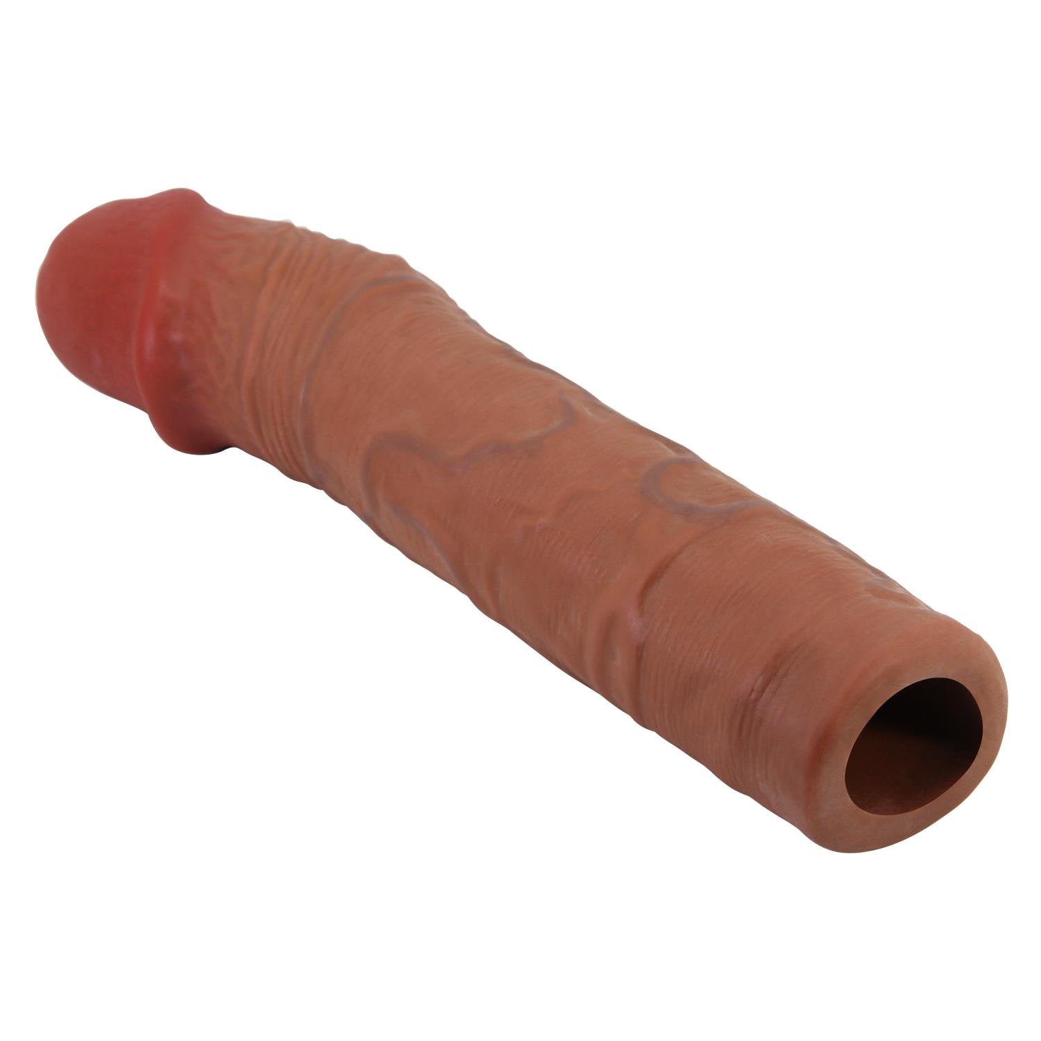 Extended Series Premium Dokulu 7,6 CM Dolgulu Melez Rengi Silikon Penis Kılıfı Chelsea