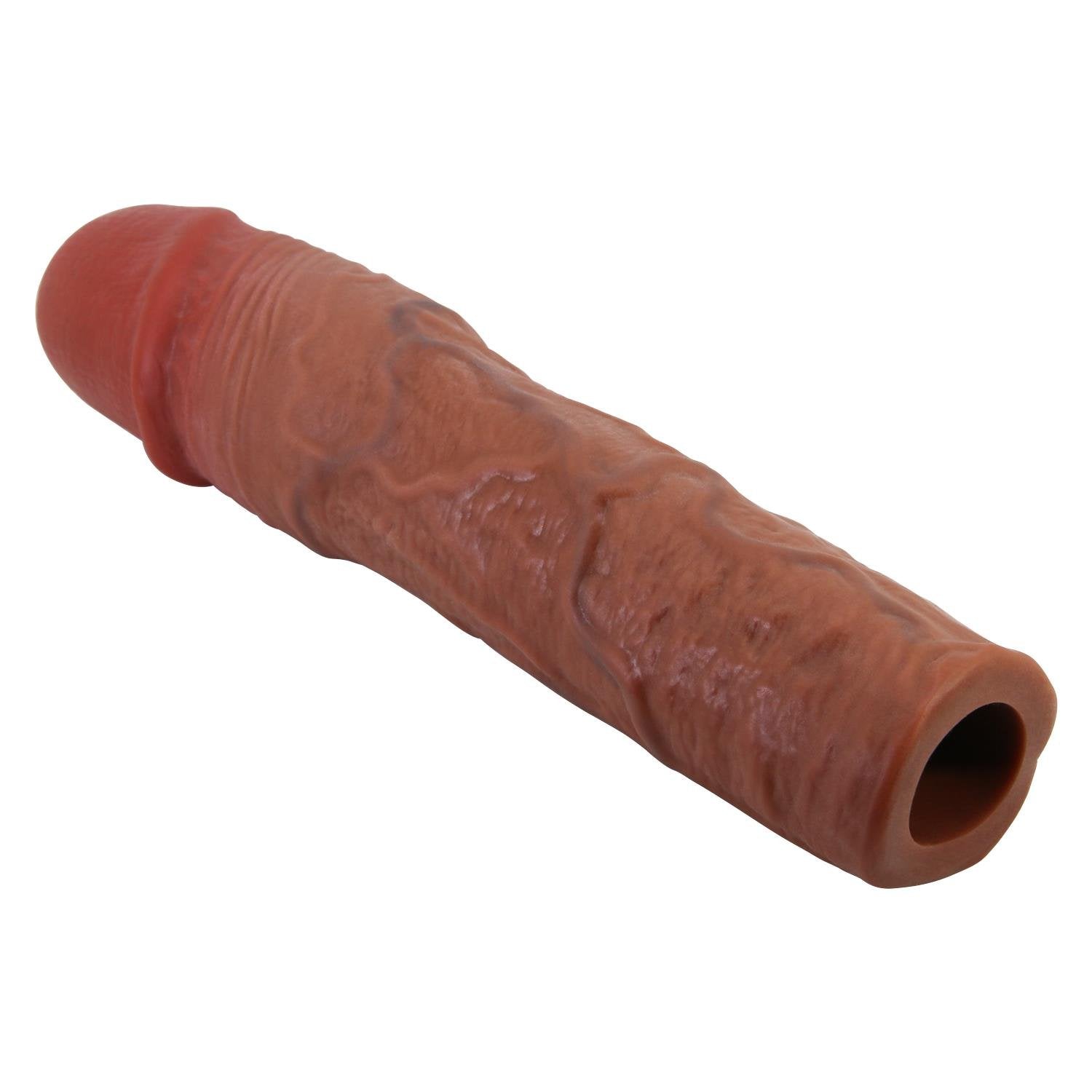 Extended Series Premium Dokulu 7,6 CM Dolgulu Melez Rengi Silikon Penis Kılıfı Stevenson