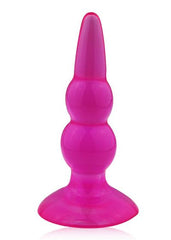 Jel Dokulu Boğumlu Silikon Alışıtırıcı Anal Butt Plug Pembe
