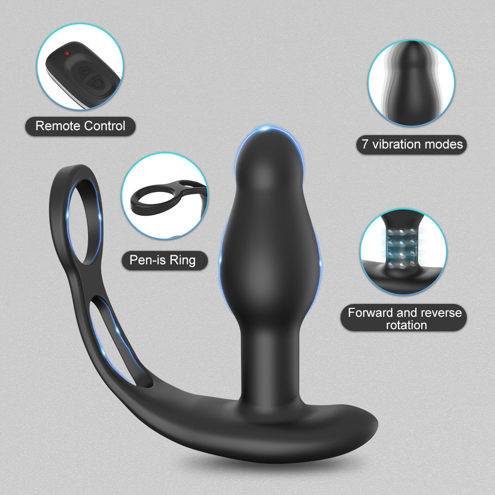 Telefon Kontrollü 360 Derece Dönüş Hareketli Halkalı Uyarıcılı Lüx Anal Vibratör