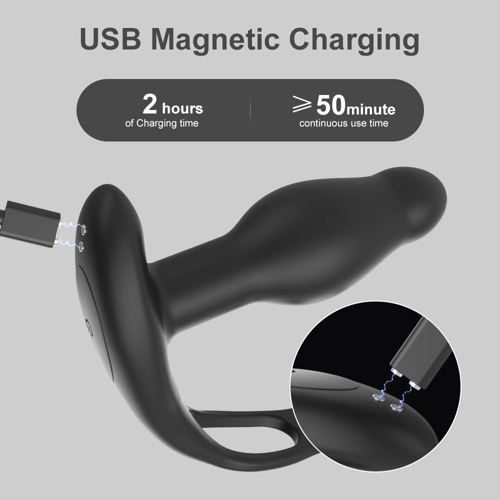 Telefon Kontrollü 360 Derece Dönüş Hareketli Halkalı Uyarıcılı Lüx Anal Vibratör