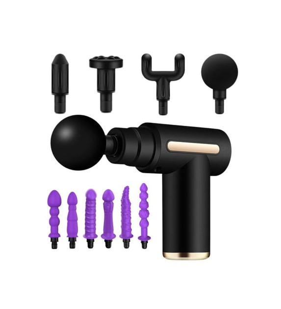 Massage Gun Pro 11 Başlıklı Anal Vajinal Kullanım Darbeli Masaj Aleti Sex Makinesi
