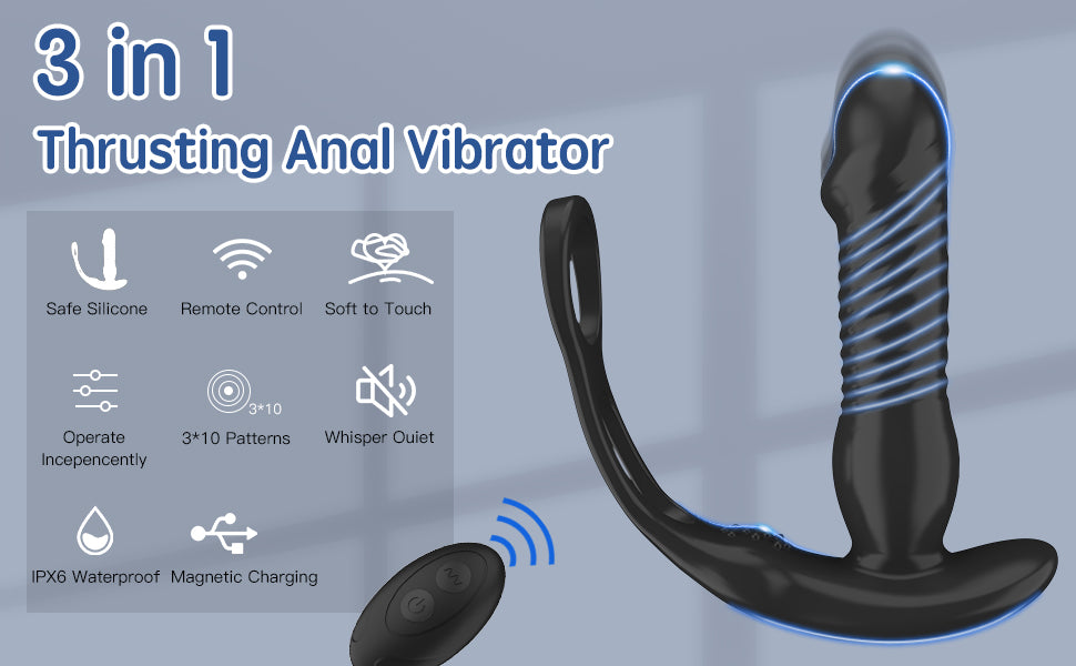 Uzaktan Kumandalı Otomatik İleri Geri Hareketli Titreşimli Ve Ring Halkalı Lüx Prostat Masaj Anal Vibratör