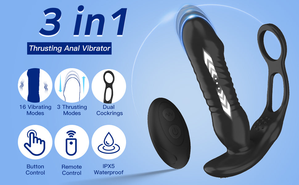 Uzaktan Kumandalı Otomatik İleri Geri Hareketli Titreşimli Ve Ring Halkalı Lüx Prostat Masaj Anal Vibratör
