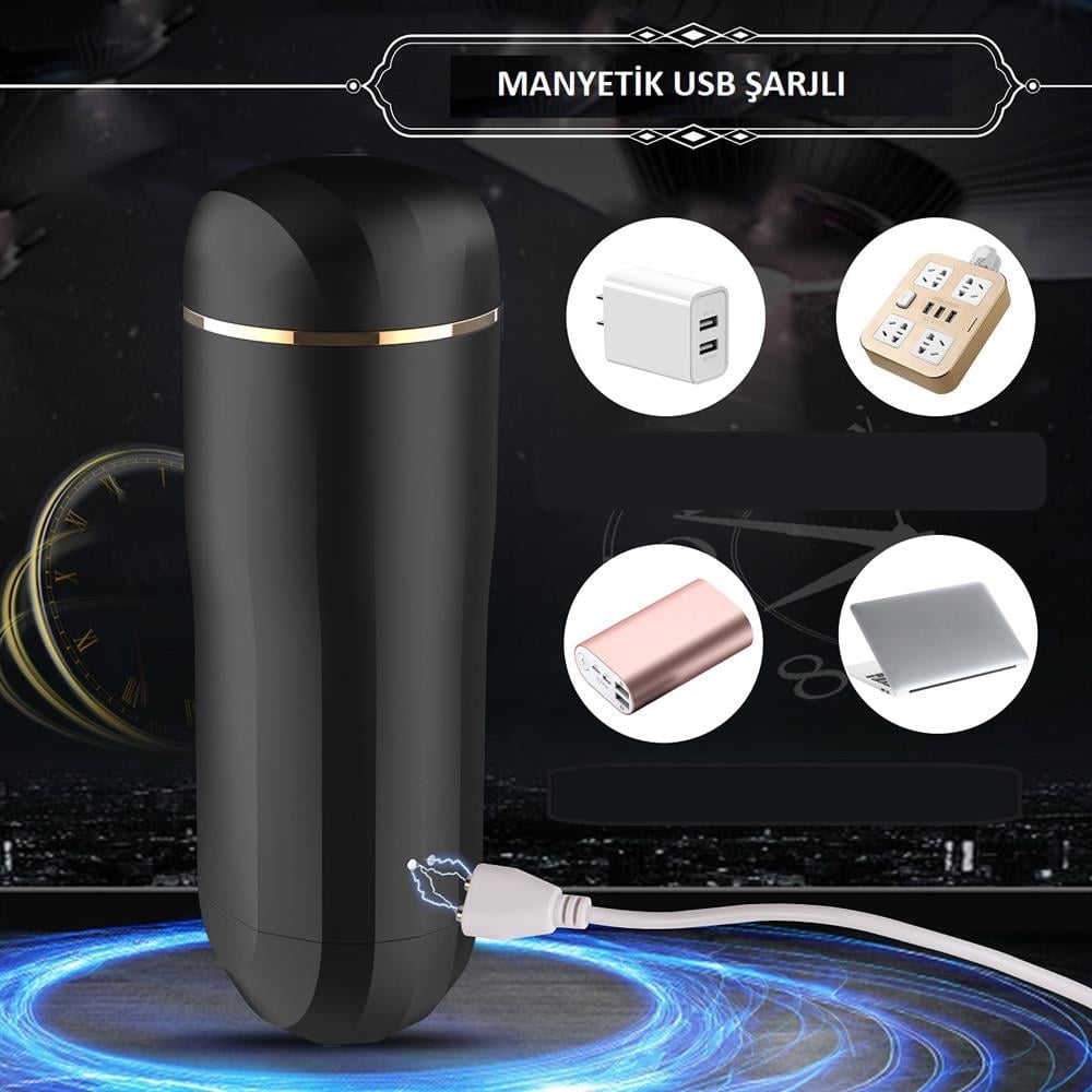 Aşk Karı Manyetik Şarjlı Güçlü Titreşimli Özel Emme Ayarlı Otomatik Masturbatör