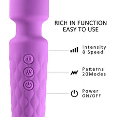 Bükülebilir Başlıklı Wand Vibratör Mor