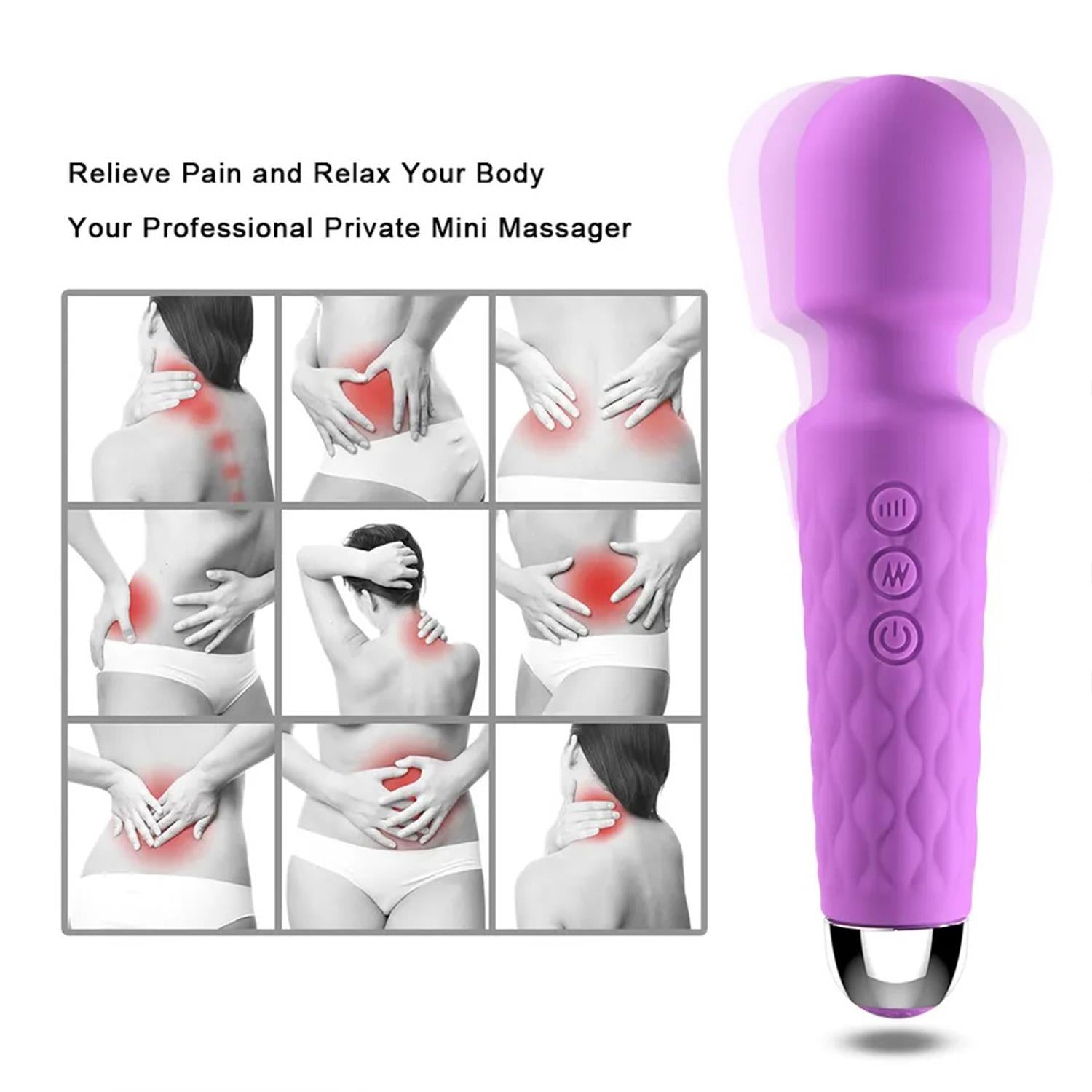 Bükülebilir Başlıklı Wand Vibratör Mor